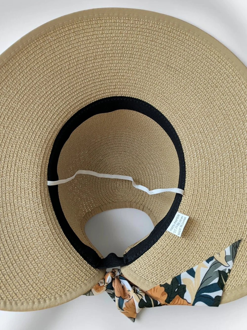 Women's Roll Up Straw Sun Visor Wide Brim Packable Beach Hat With Floral Bow